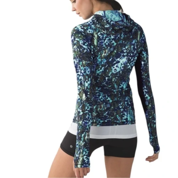 LULULEMON Runbeam Hoodie Floral Sport in Multicolors Size 2 or 4 — Older Style - Picture 2 of 12